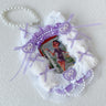Anime Lace Pearl Badge Card Holder Charm