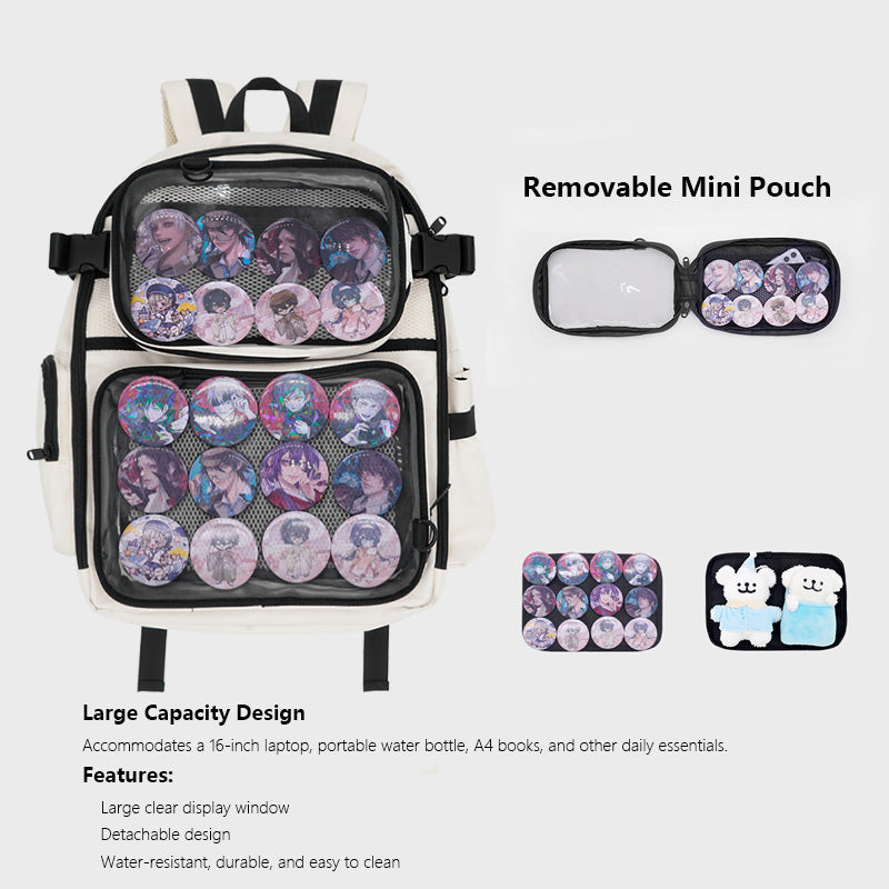 clear mini backpack ita Ita Bag Backpack Enamel Pin Display Bag