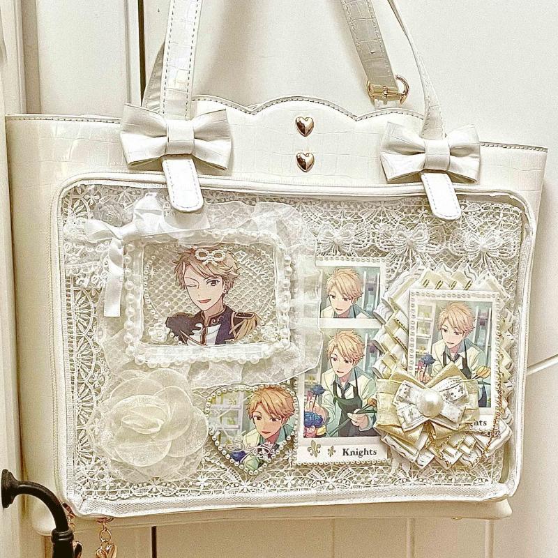 Cute Bow Laser JK Uniform Transparent ItaBag Totes