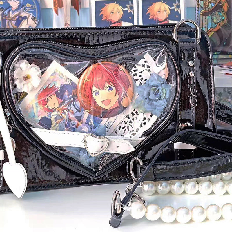 Japanese Lolita Cute Transparent Black Ita Bag Crossbody Ita Bags