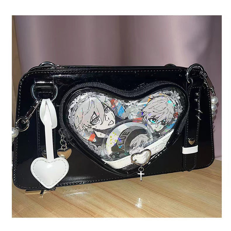 Japanese Lolita Cute Transparent Black Ita Bag Crossbody Ita Bags