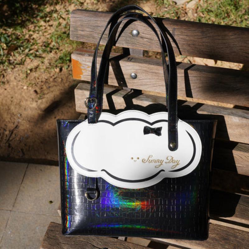 Cute Bow Laser JK Uniform Transparent ItaBag Totes