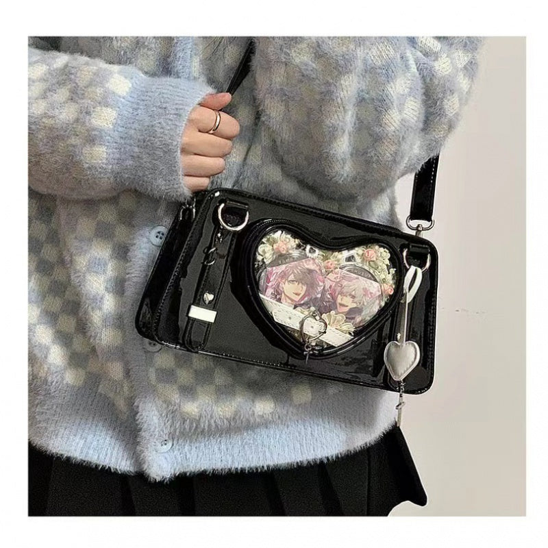 Japanese Lolita Cute Transparent Black Ita Bag Crossbody Ita Bags