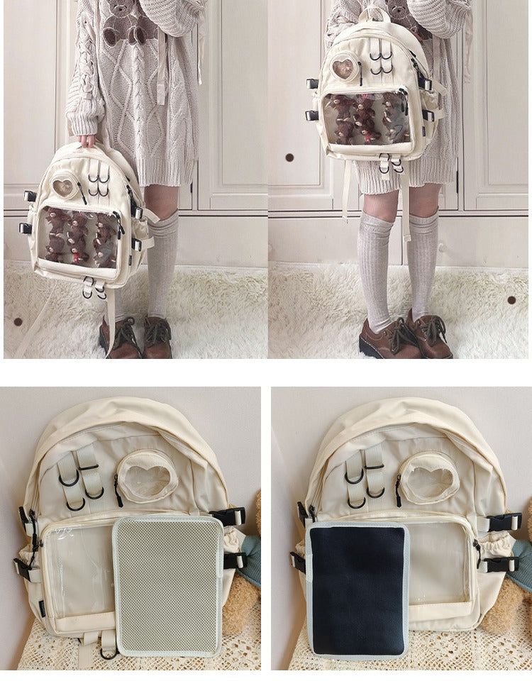 Backpack With Window Large Lolita Double Clear Windows Kawaii Anime Backpack – Ita Bag Shop