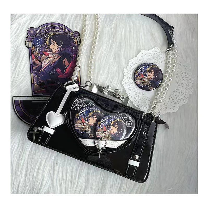 Japanese Lolita Cute Transparent Black Ita Bag Crossbody Ita Bags