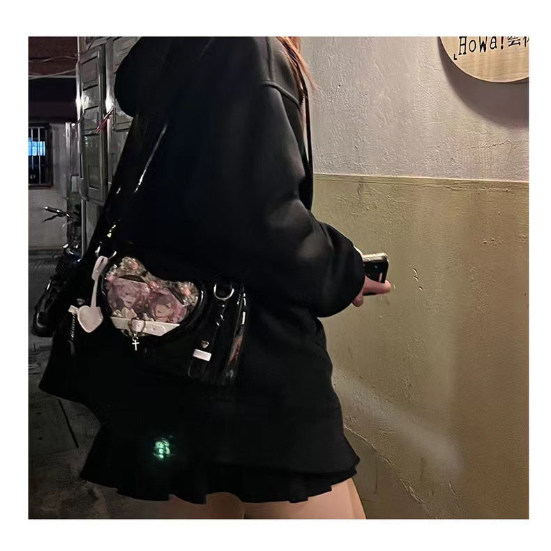 Japanese Lolita Cute Transparent Black Ita Bag Crossbody Ita Bags