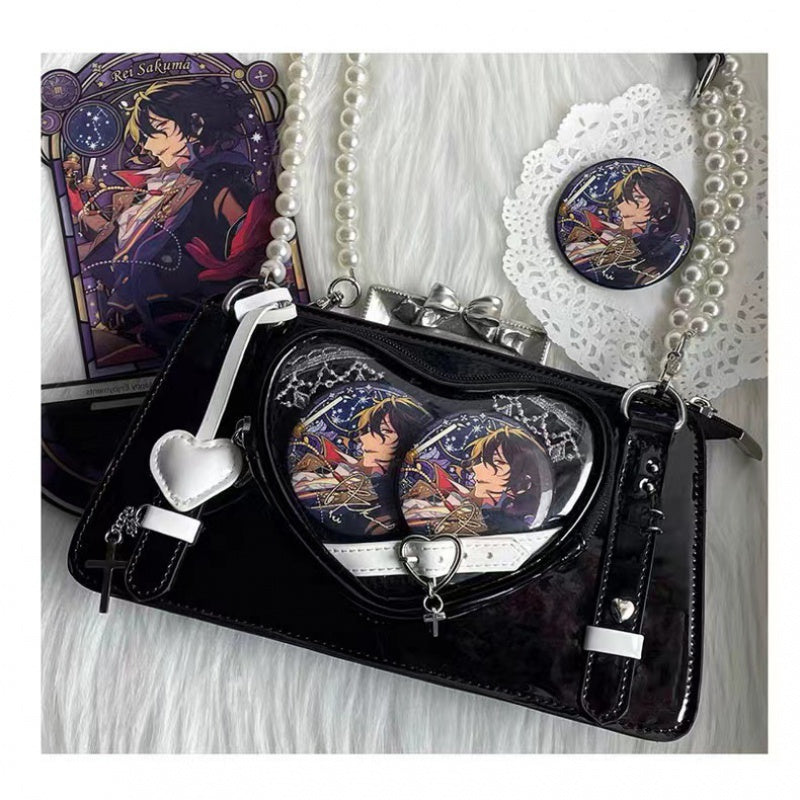 Japanese Lolita Cute Transparent Black Ita Bag Crossbody Ita Bags