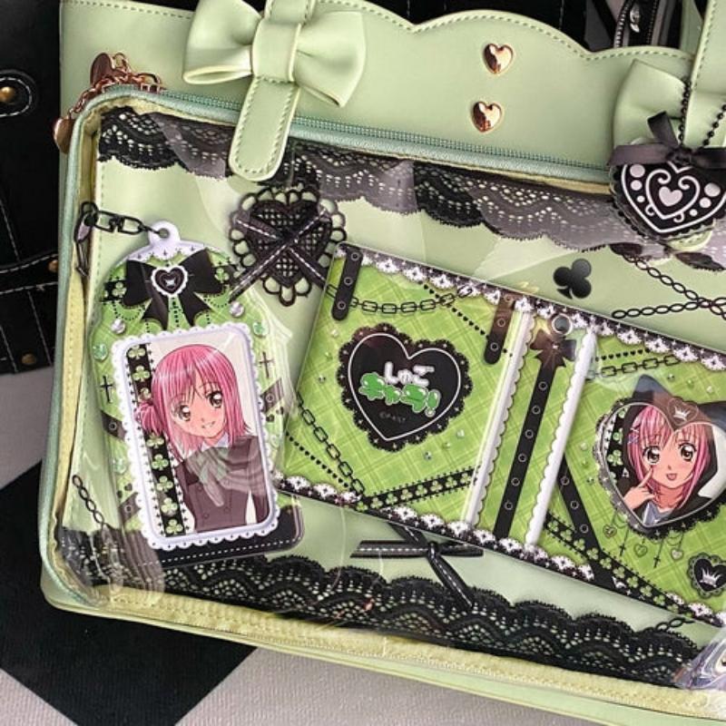 Cute Bow Laser JK Uniform Transparent ItaBag Totes