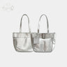Ita-Tasche im Gürtelstil - Geräumige Y2K-Tote-Ita-Tasche aus Silber