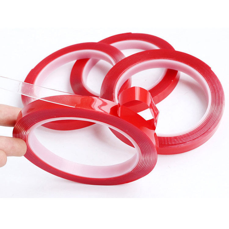 Clear Double Sided Sticky Tape with Red Backing Craft Tape Other