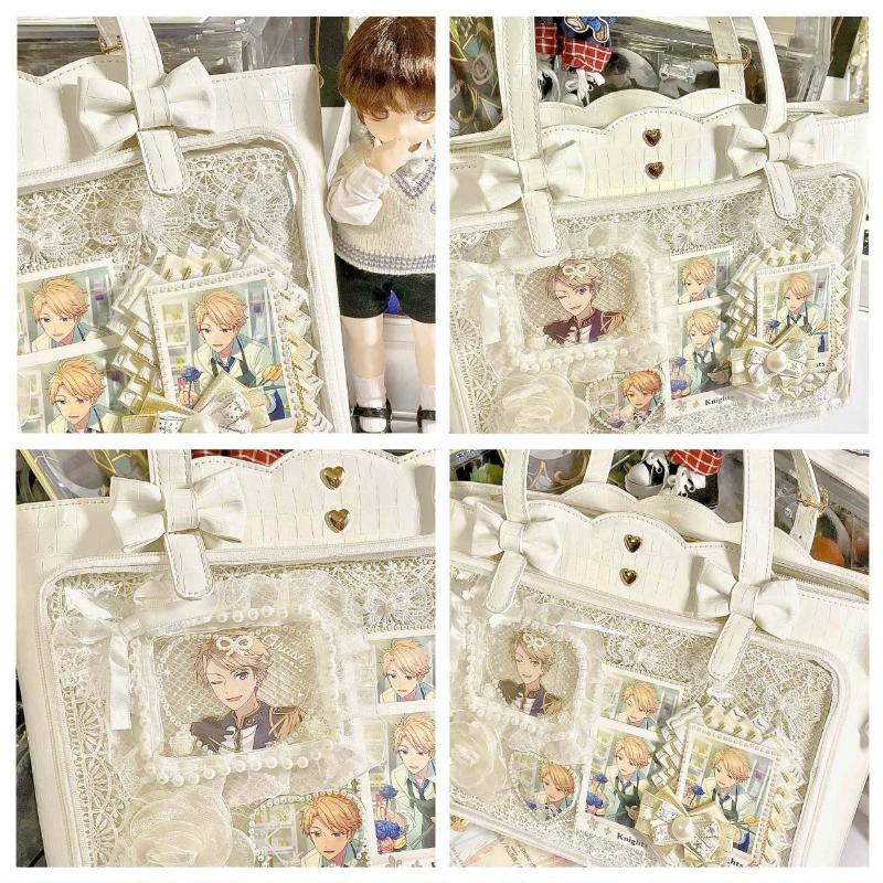 Cute Bow Laser JK Uniform Transparent ItaBag Totes