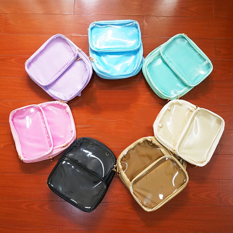 Double Window Candy PU Leather Backpack Ita Backpacks