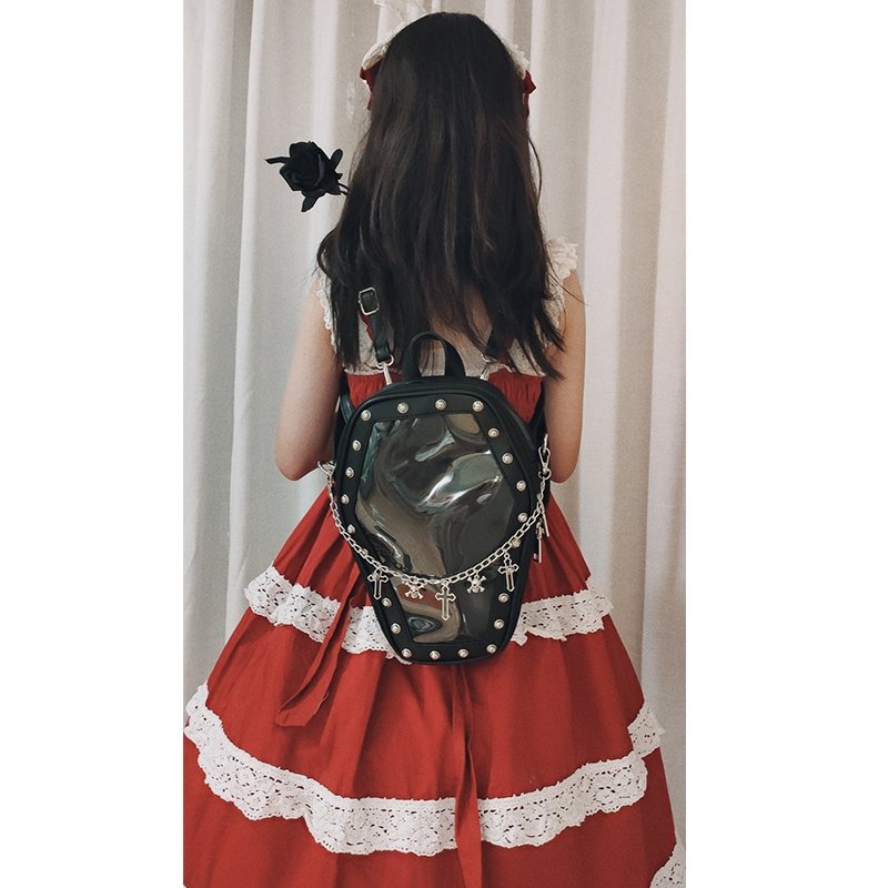 Gothic Punk Coffin Shape Ita Bag Doll Bags