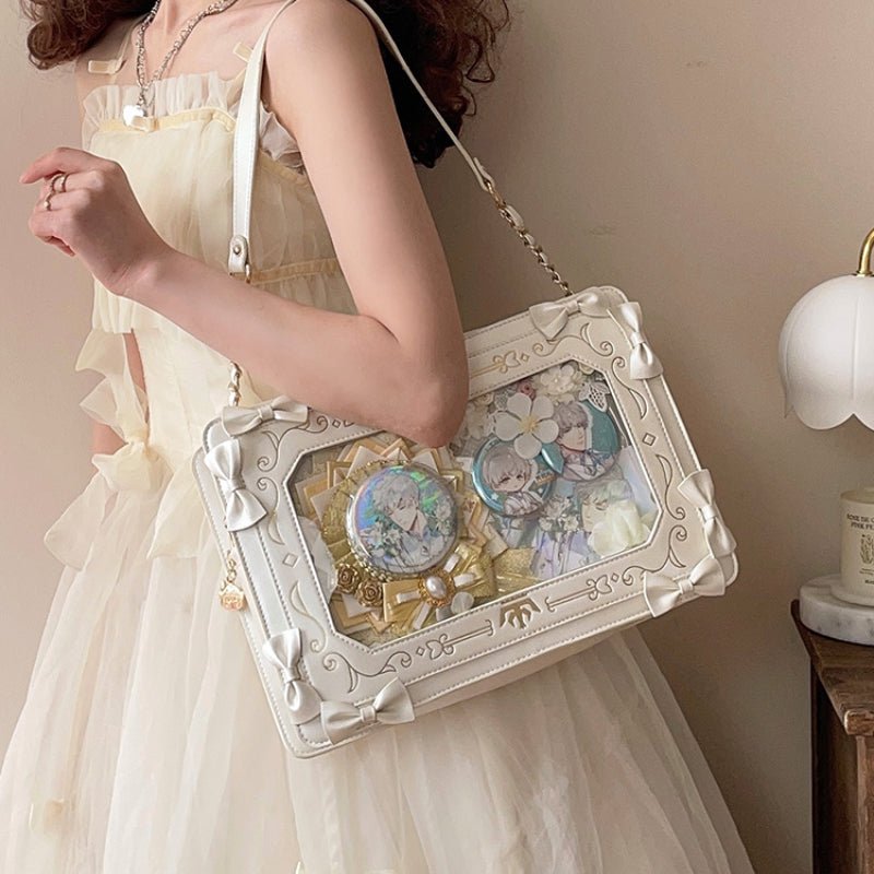 [PRE ORDER] Retro Picture Frame Embossing Tote Bag Shoulder Bags