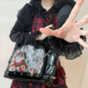 Punk Clear Doll Shoulder Bag Metal Skull Chain Lolita Totes Ita Crossbody Bag