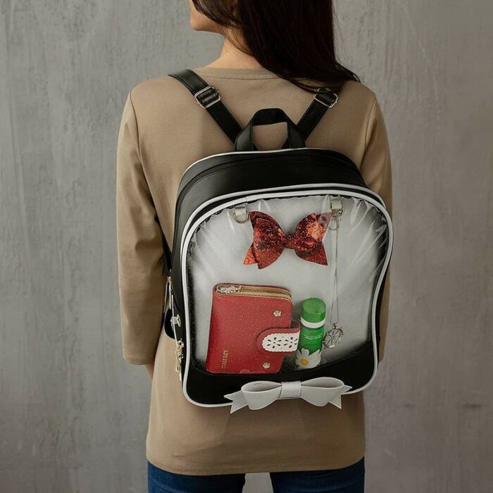 Bowknot Candy Color Pins Display Backpack Bag Ita Backpacks
